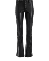 Alice + Olivia - Amazing Vegan Leather Studded Bootcut Pants