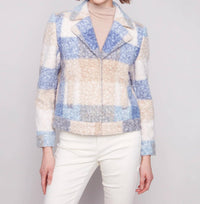 Charlie B - Plaid Bouclé Knit Short Coat