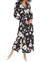 ALLISON NEW YORK Satin Reese Skirt in black ivory floral - women's skirt - view 5