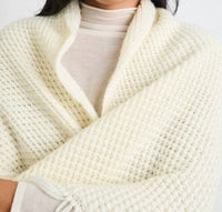 Beryll Stephanie Popcorn Fringe Wrap in ivory - women's scarf - alternate view