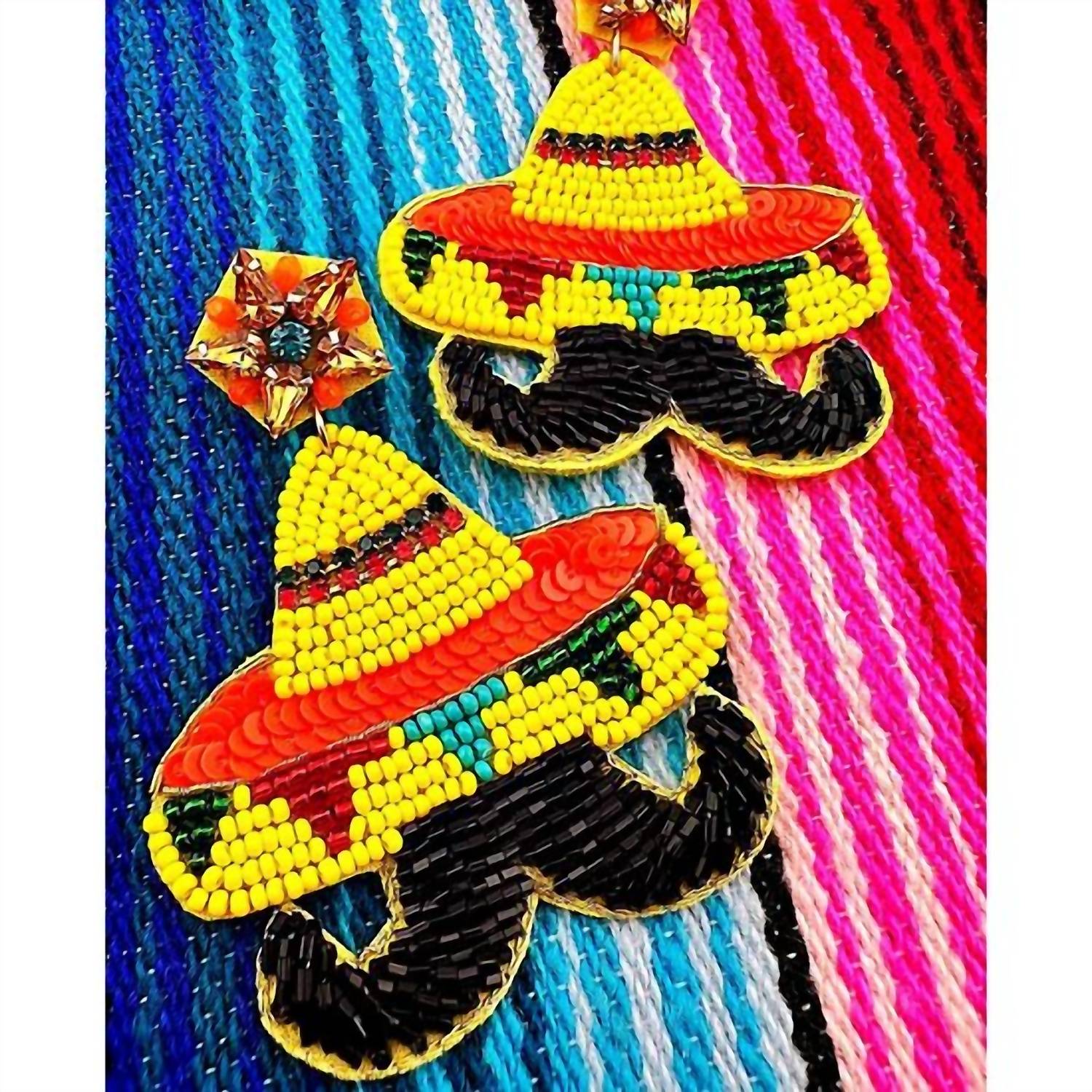 Sophia Collection Women's Sombrero & Mustache Beaded Earrings in multicolor - women's jewelry