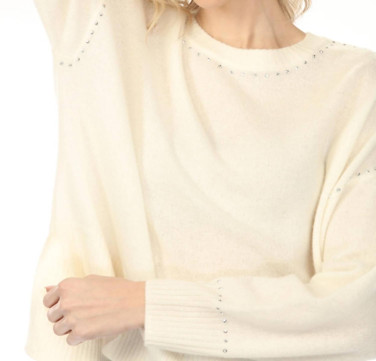 Joseph Ribkoff - Studded Cashmere Knit Sweater Top