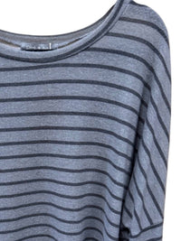 Pixi + Ivy Women's Stripe Tunic Top in grey - women's shirt - detail view
