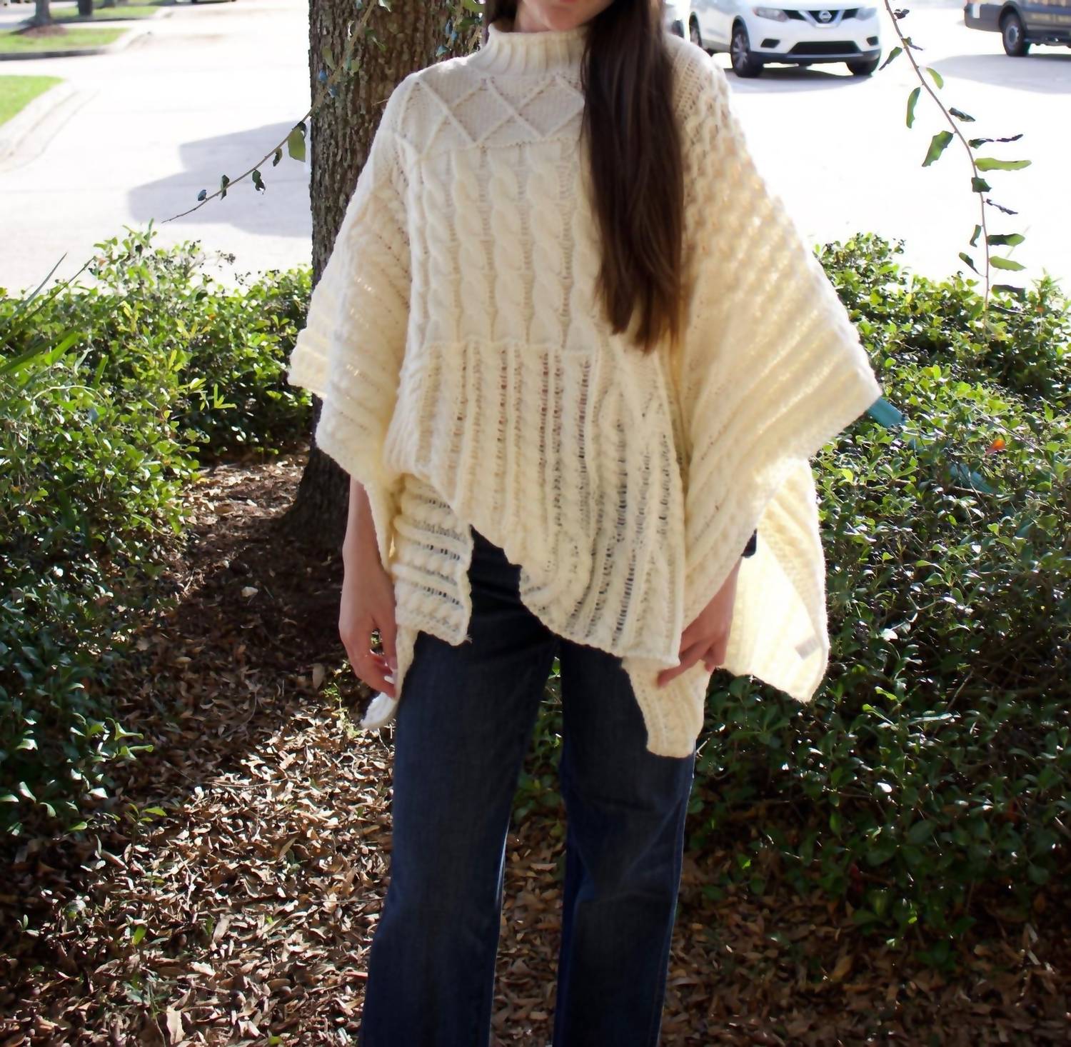 Allie Rose - Cable Knit Poncho