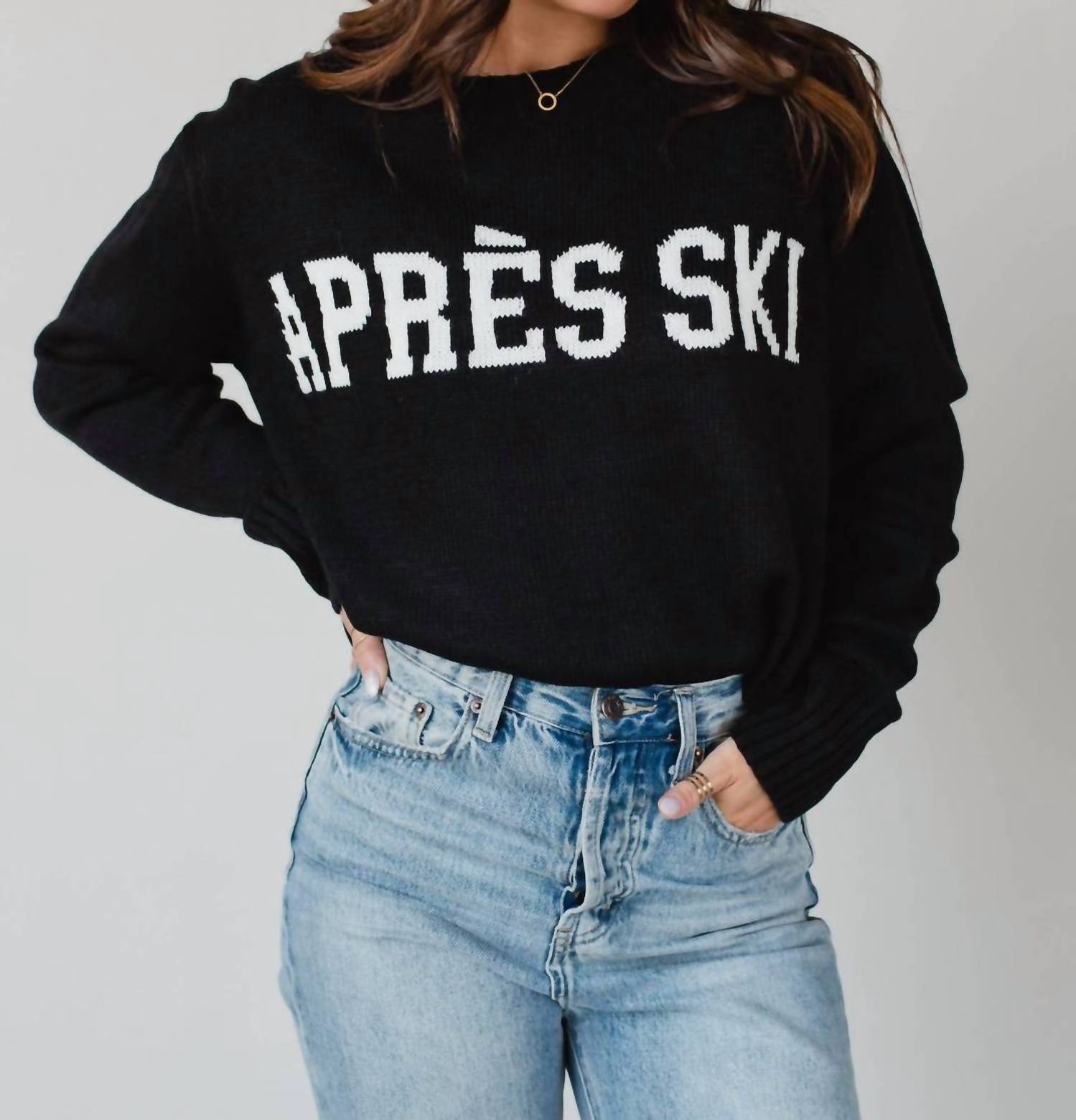 Panache Apres Ski Sweater in black - women's cardigan