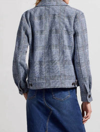 Tribal - Front-button Closure Crop Shacket
