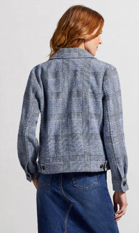 Tribal - Front-button Closure Crop Shacket