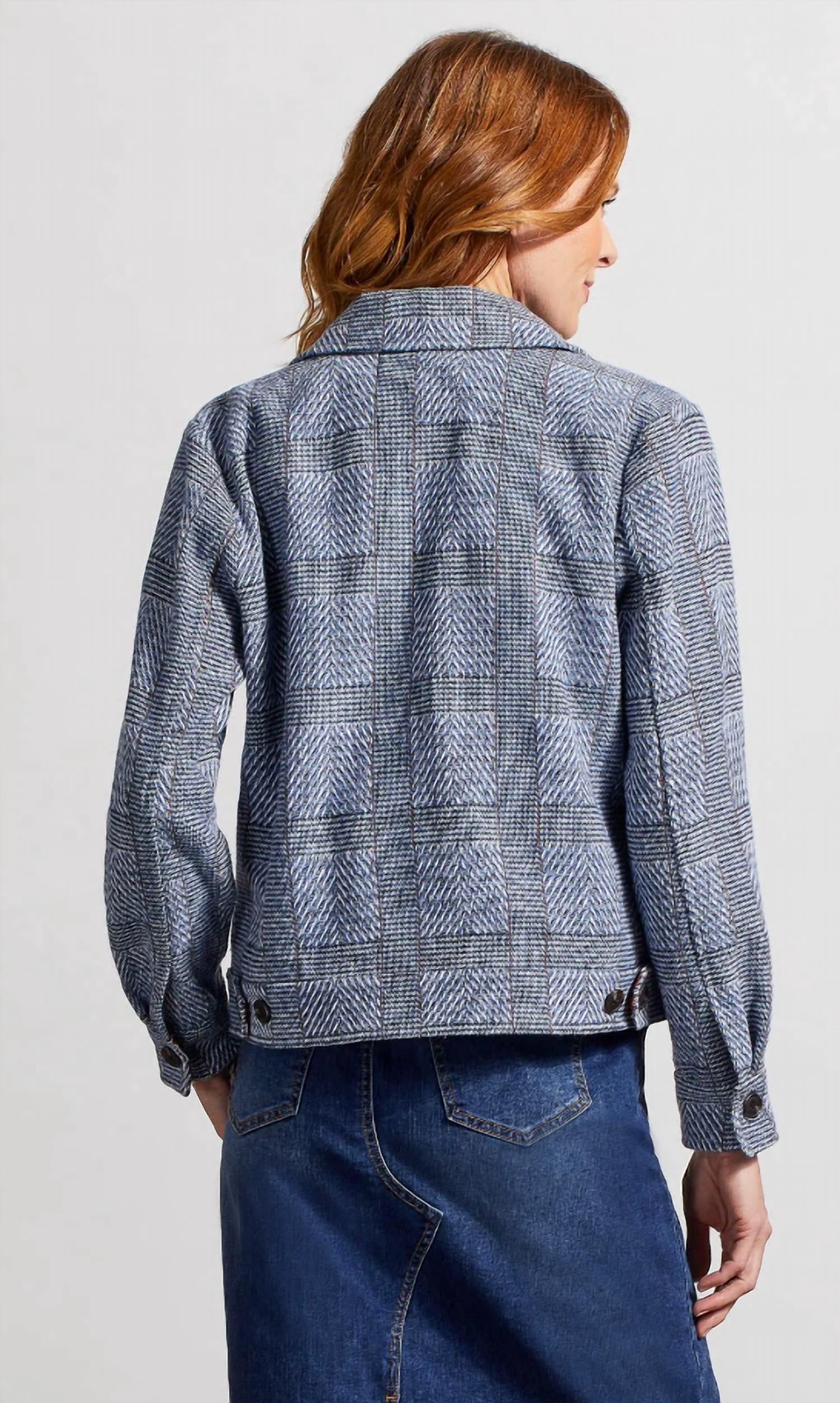 Tribal - Front-button Closure Crop Shacket