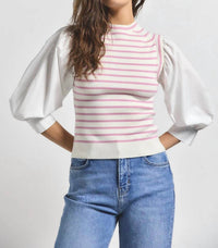 Derek Lam 10 Crosby - Tirza Mixed Media Top