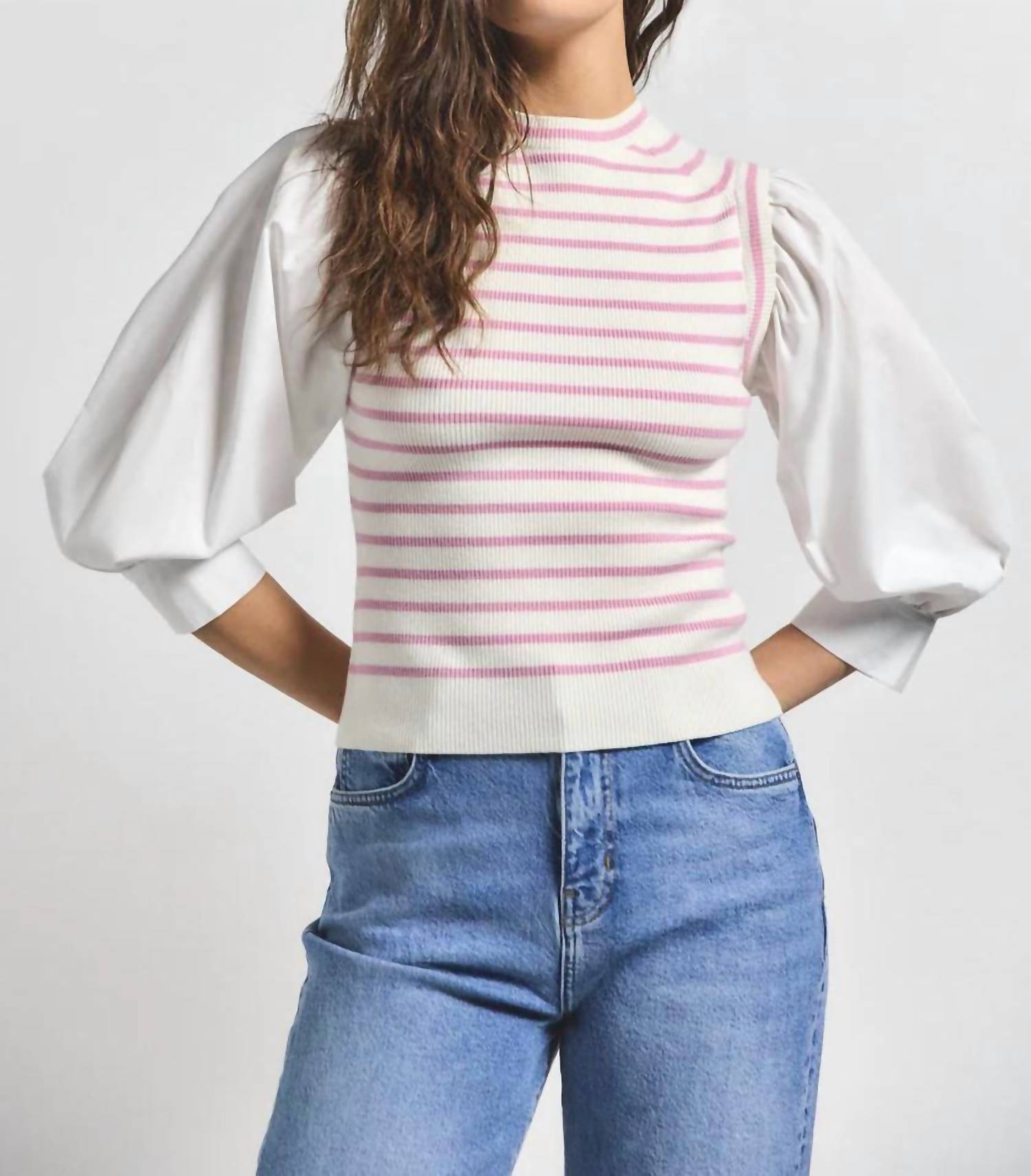 Derek Lam 10 Crosby - Tirza Mixed Media Top