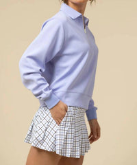 SMITH & QUINN S&Q Stretch Wide Waistband Skort in classic plaid - women's shorts - detail view