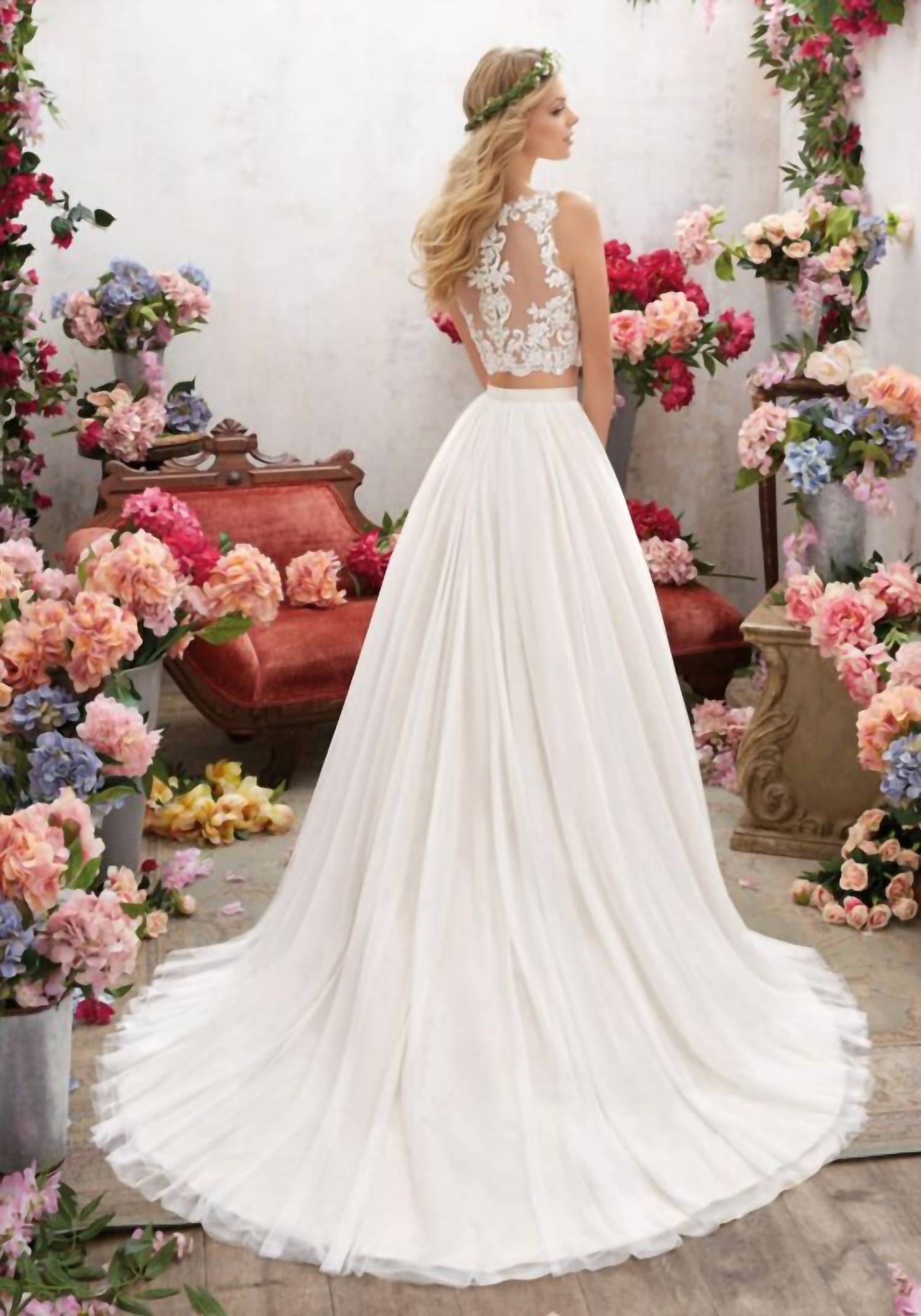MORILEE Melina Wedding Dress in ivory light gold - women's dress - alternate view
