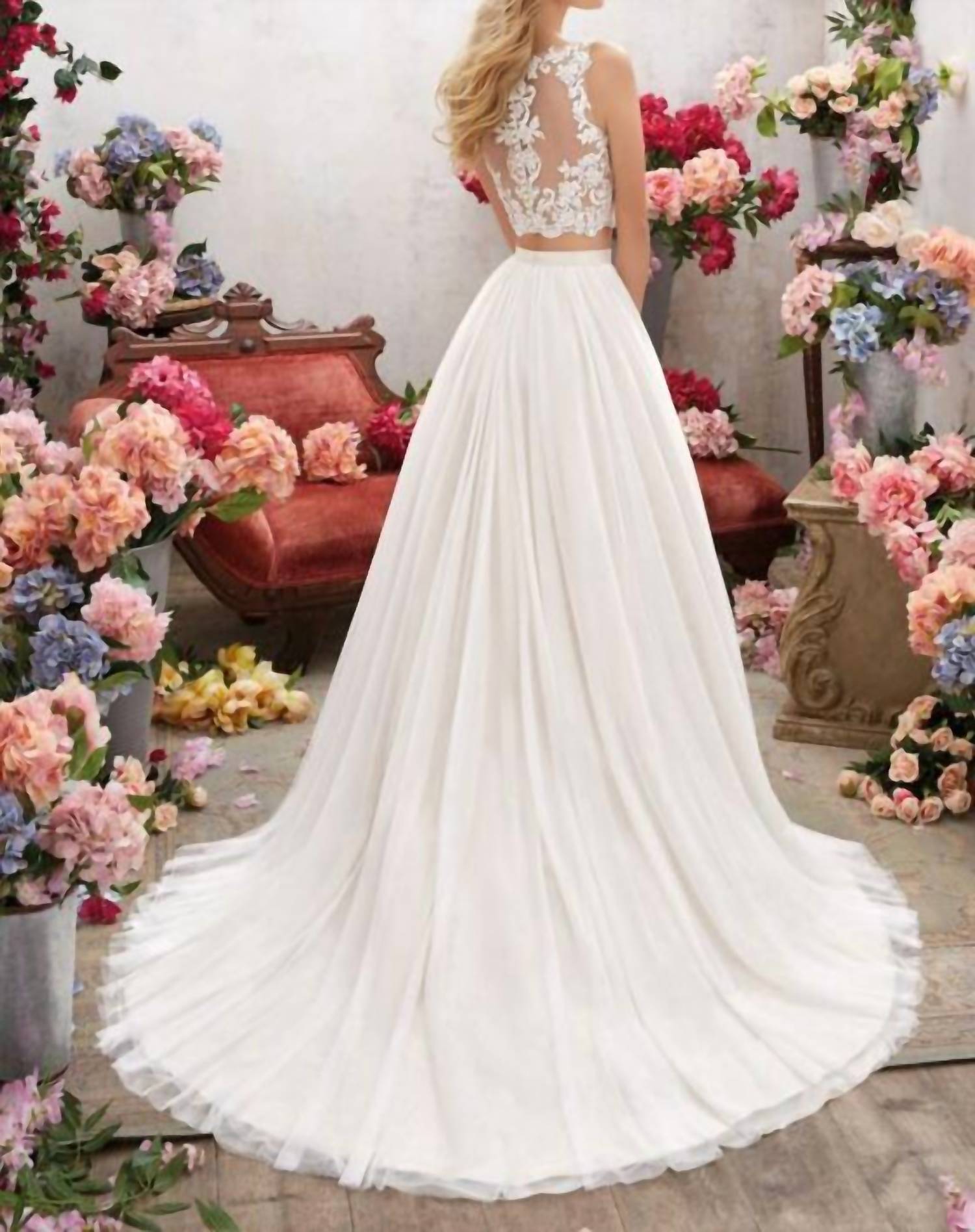 MORILEE Melina Wedding Dress in ivory light gold - women's dress - detail view