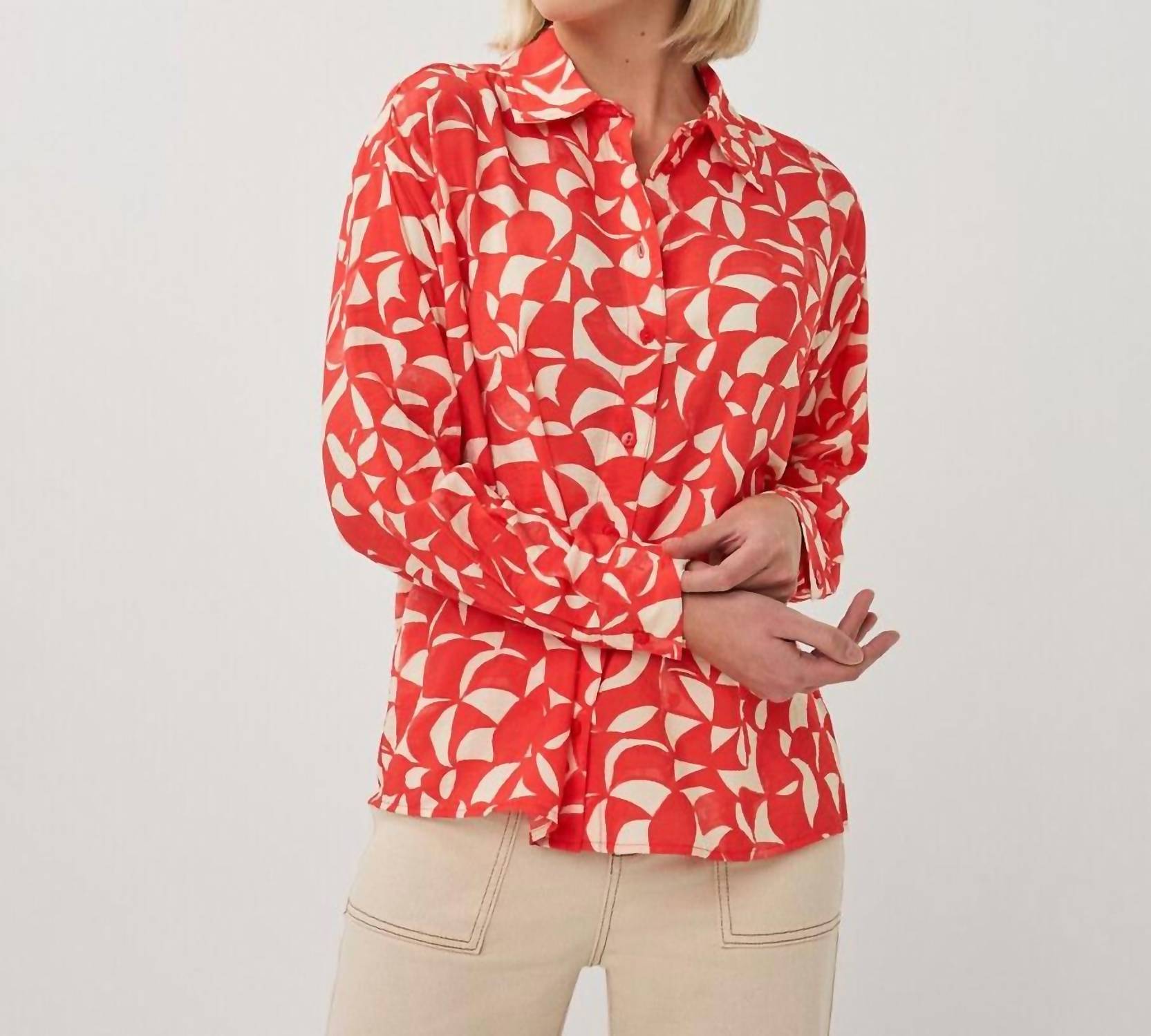 Esqualo - Scarlet Graphic Blouse