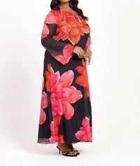 Fashion Szn Curve - Long Sleeve Floral Maxi Dress - Plus