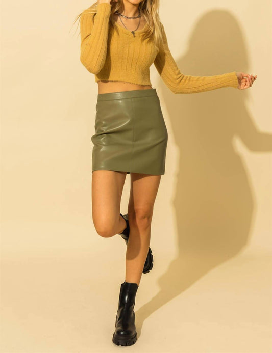 Double Zero Faux Leather Mini Skirt