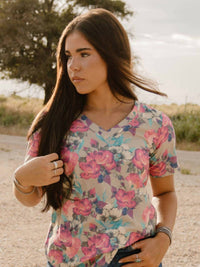 Sterling Kreek - Floral V-neck Boutique Top