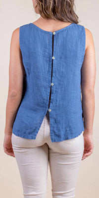 Gigi Moda - Giardino Linen Scoop Neck Top