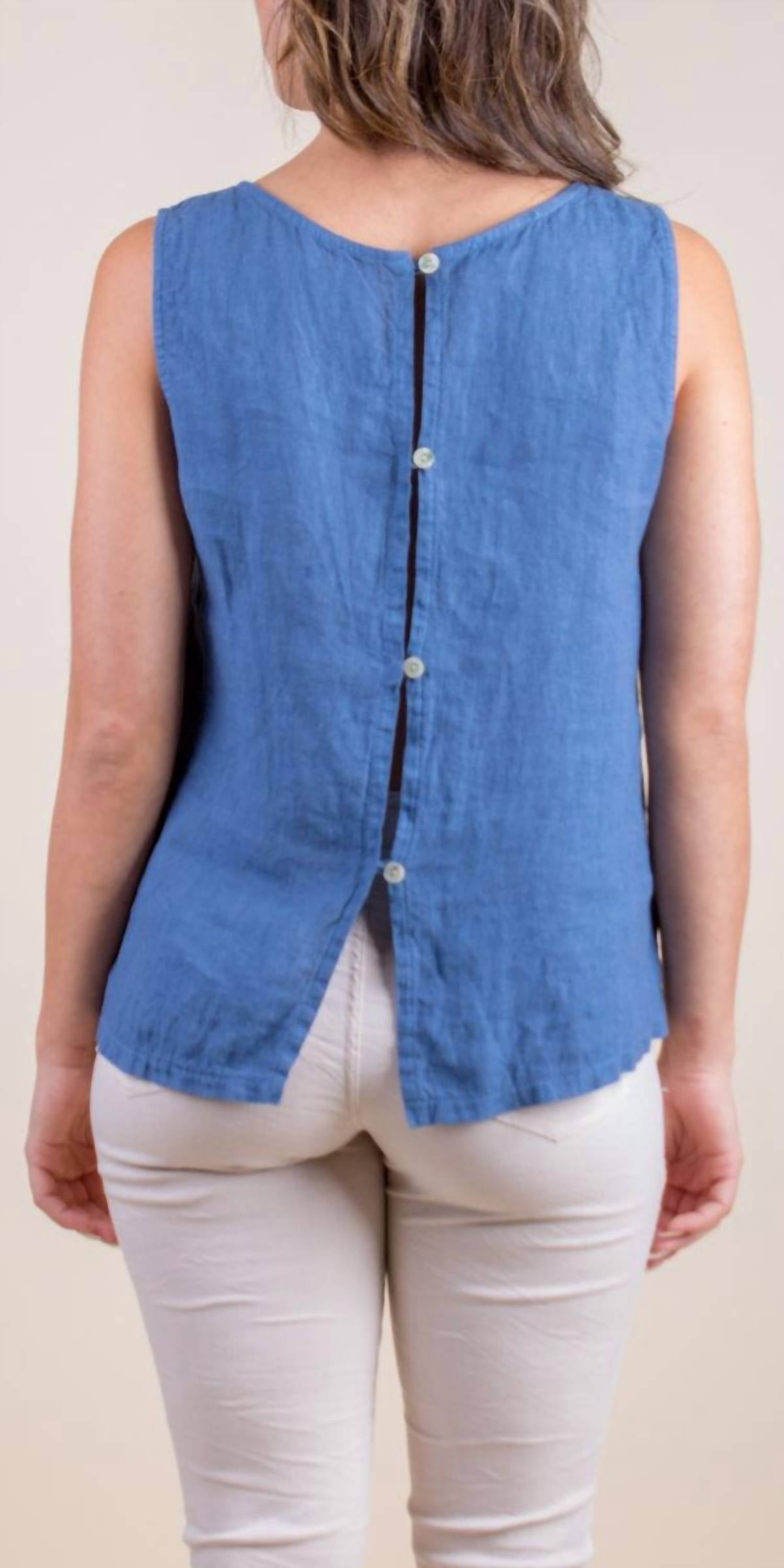 Gigi Moda - Giardino Linen Scoop Neck Top