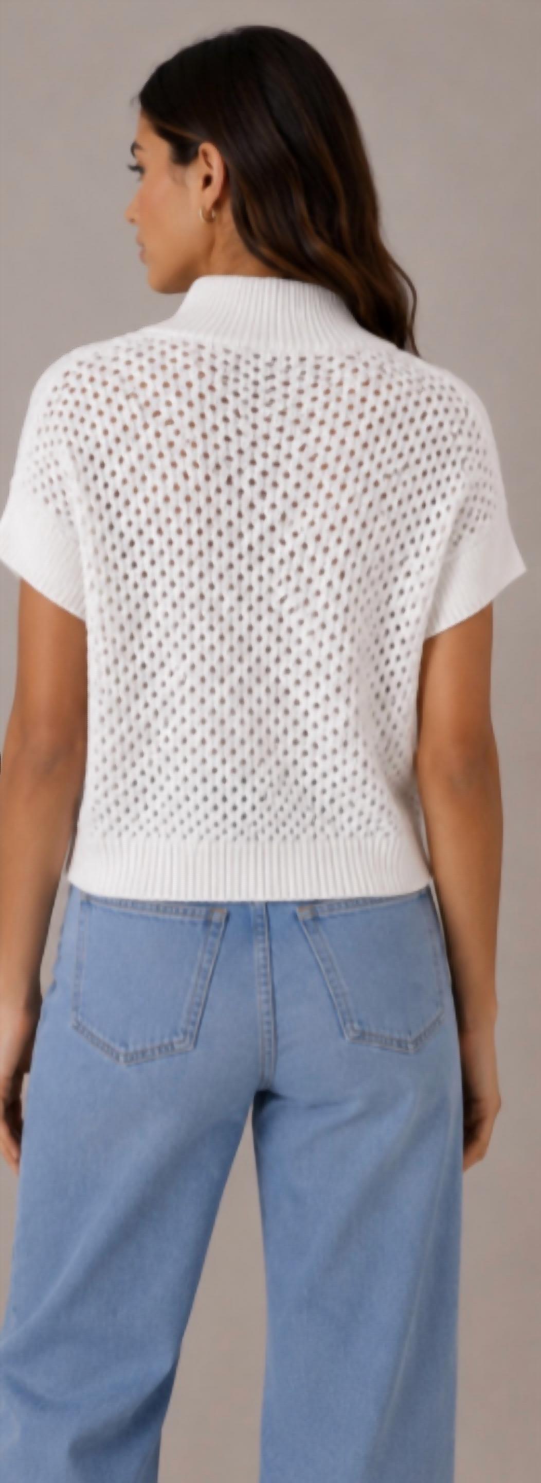J. Society - Mesh Knit Short Sleeve 1/4 Zip Top