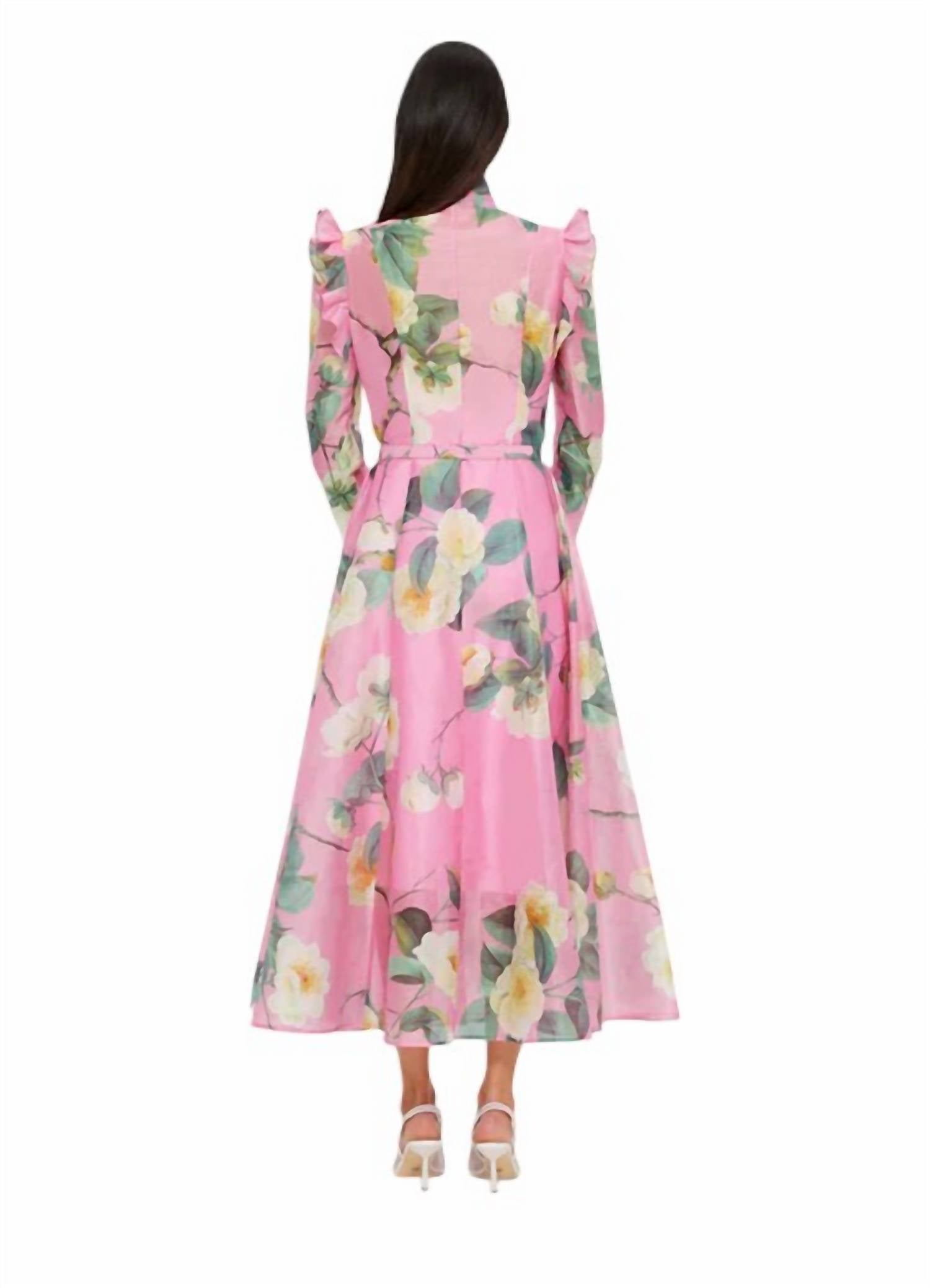 Leo Lin - Katrina Butterfly Sleeve Midi Dress