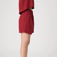 FRENCH CONNECTION Birdie Linen Walking Shorts in brick red - women's shorts - detail view