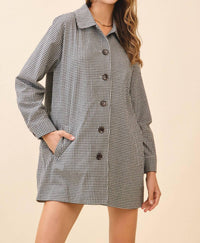 Tcec - Gingham Button Down Oversized Fit Jacket