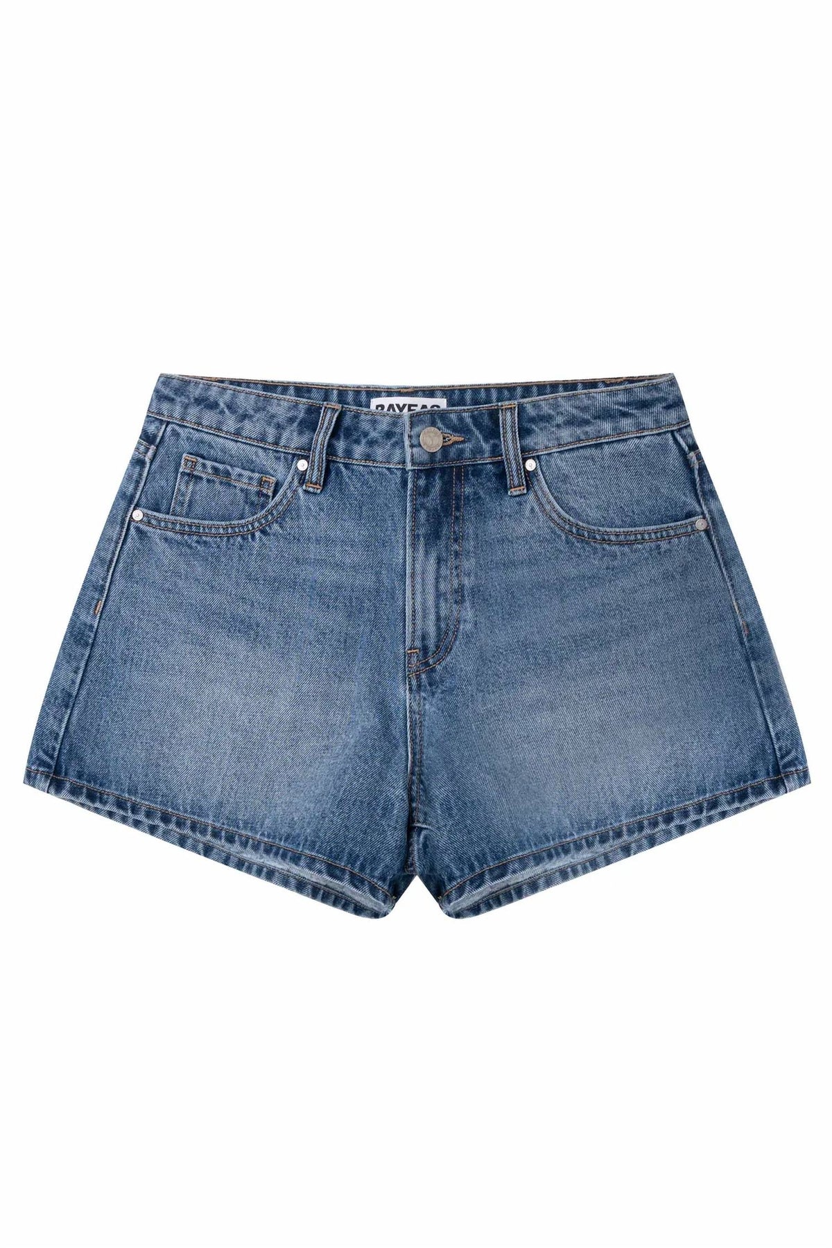 Bayeas - Mid Rise Rigid Denim Shorts