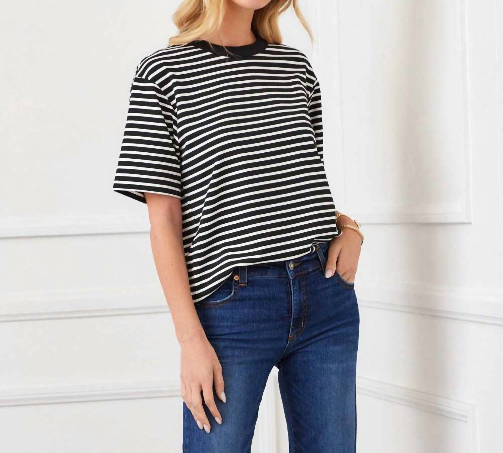 Karen Kane - Stripe Short Sleeve Top