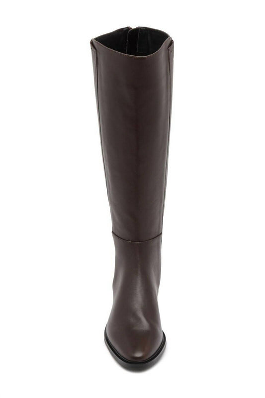 Calvin Klein - Women's Finley Leather Closed Toe Knee High Boots