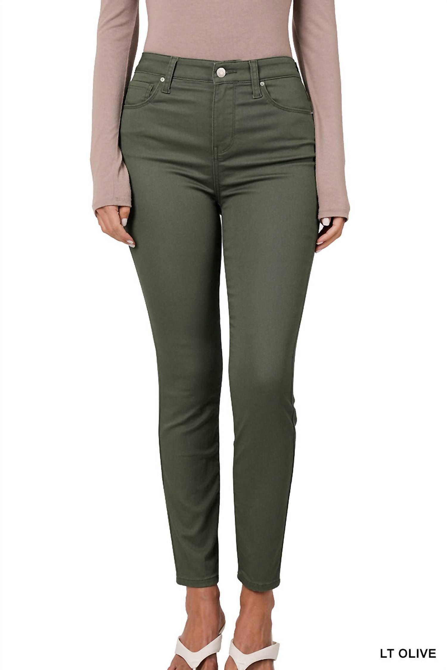 Zenana - High Rise Skinny Denim Pants