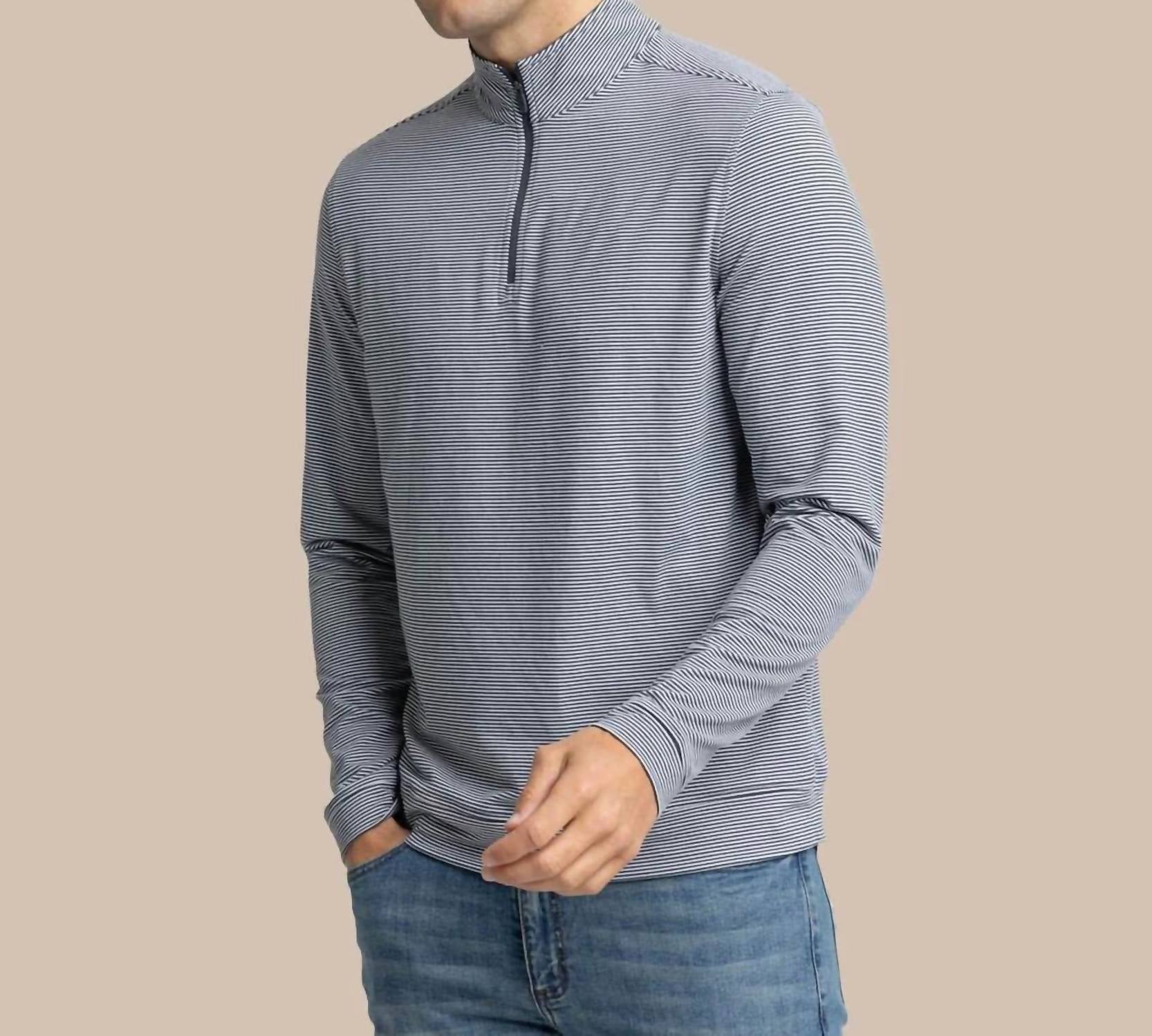 Southern Tide - Cruiser Micro-stripe Quarter-Zip Top