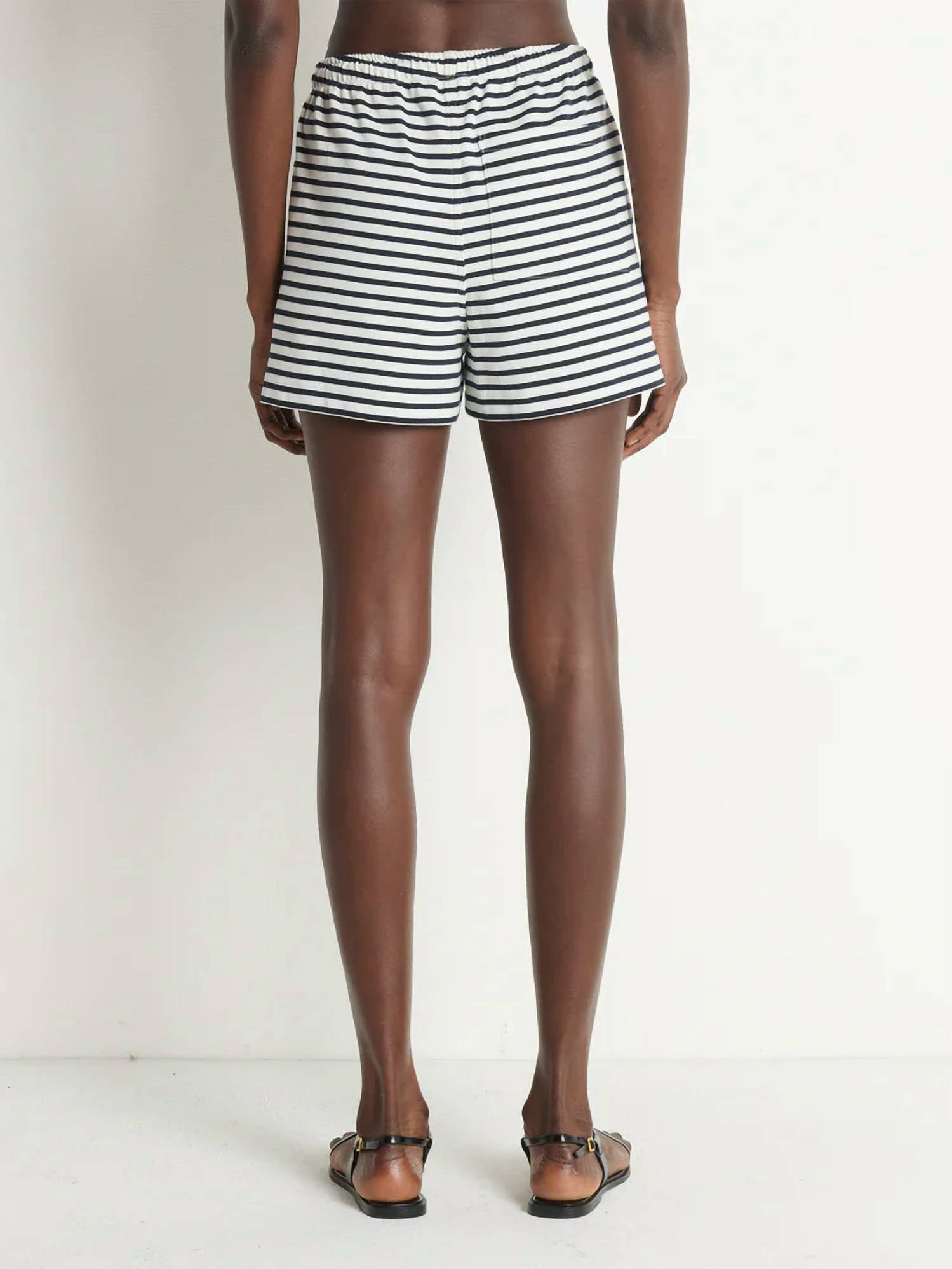 Nation LTD Stacey Short in navy breton stripe - women's shorts - alternate view