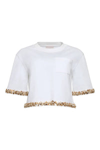 Cinq A Sept - Asa Sunflare Crystal Floral Detail Top