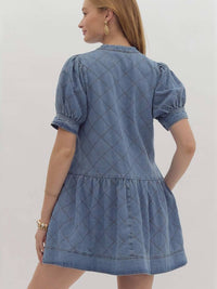 Entro - Denim Quilted Look Mini Dress