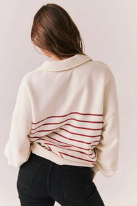 Chaser Heart Half Zip Sweatshirt in starry white - women's top - view 4