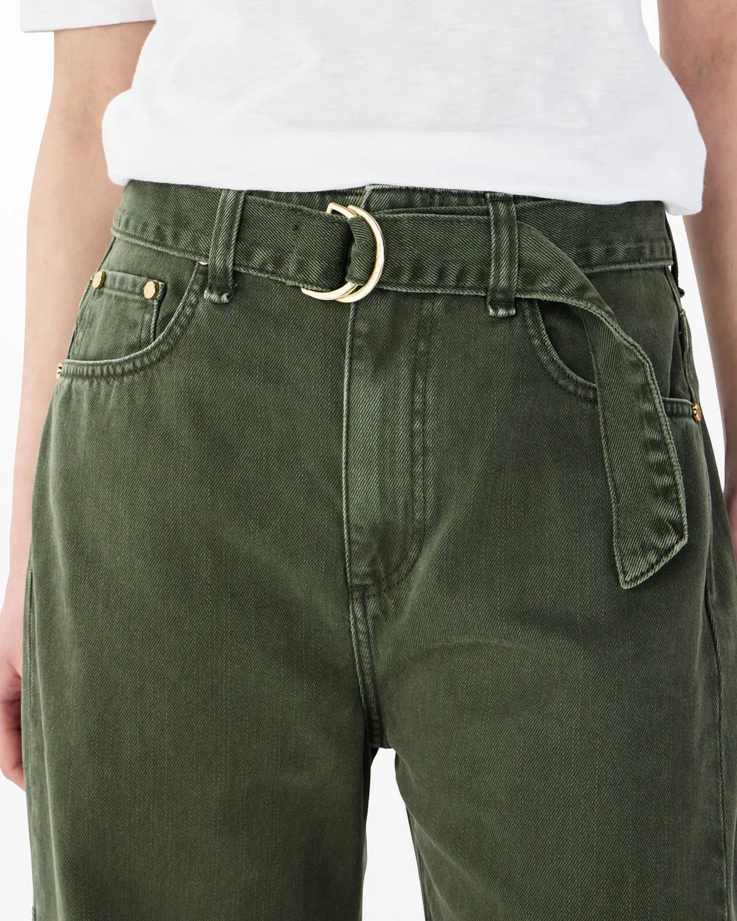 Rag & Bone - Charlie High Rise Barrel Belted Jeans
