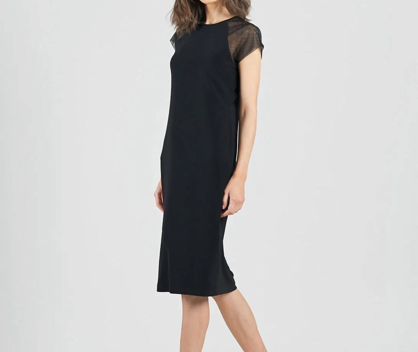 Clara Sunwoo - Mesh Cap Sleeve Midi Dress