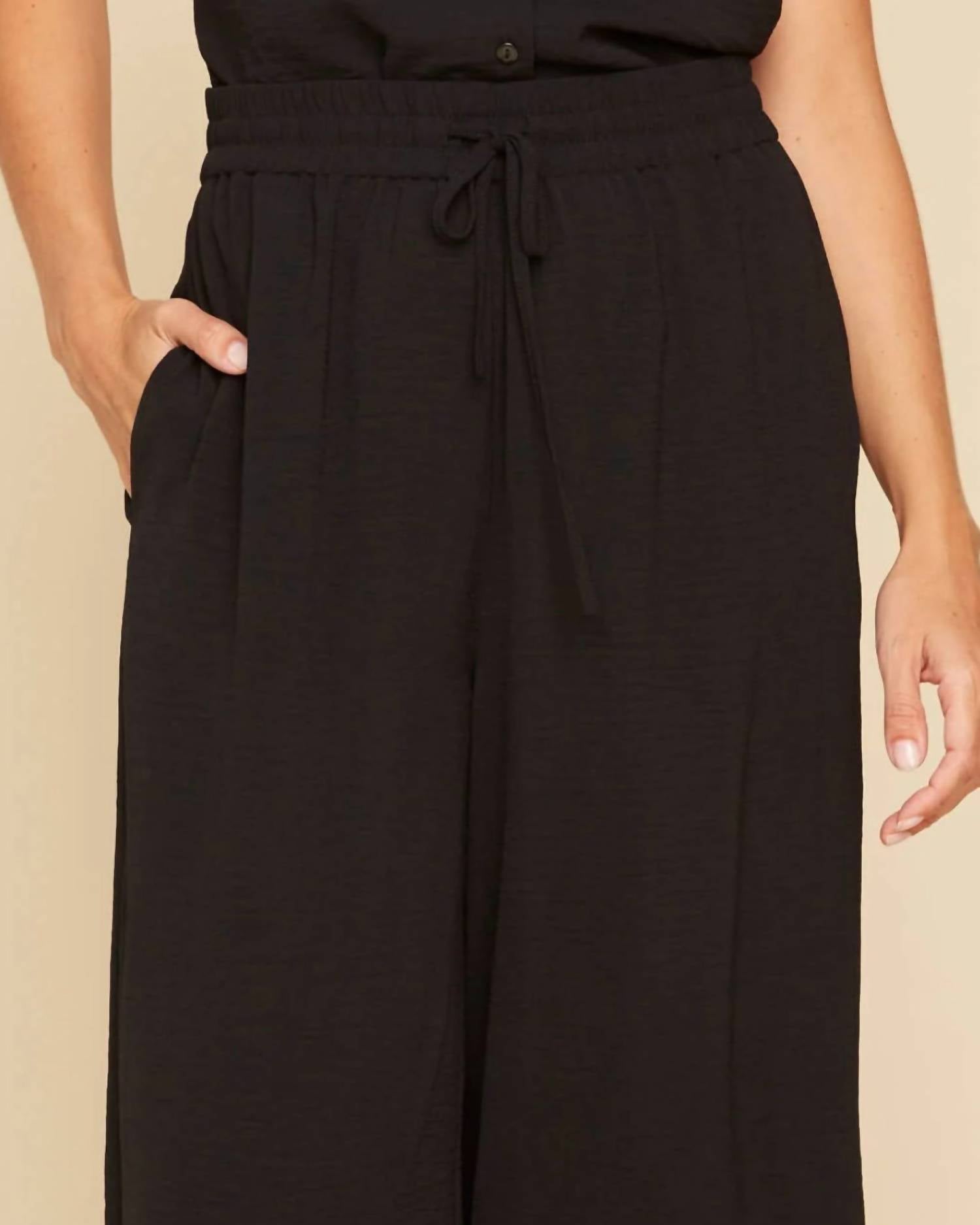 Renuar Stretch Woven Pant - Plus in black - women's pants - detail view