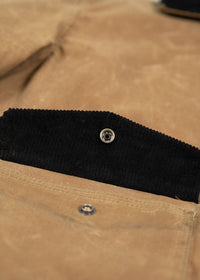 Iron & Resin Men's Navigator Jacket in dark tan - men's jacket - detail view