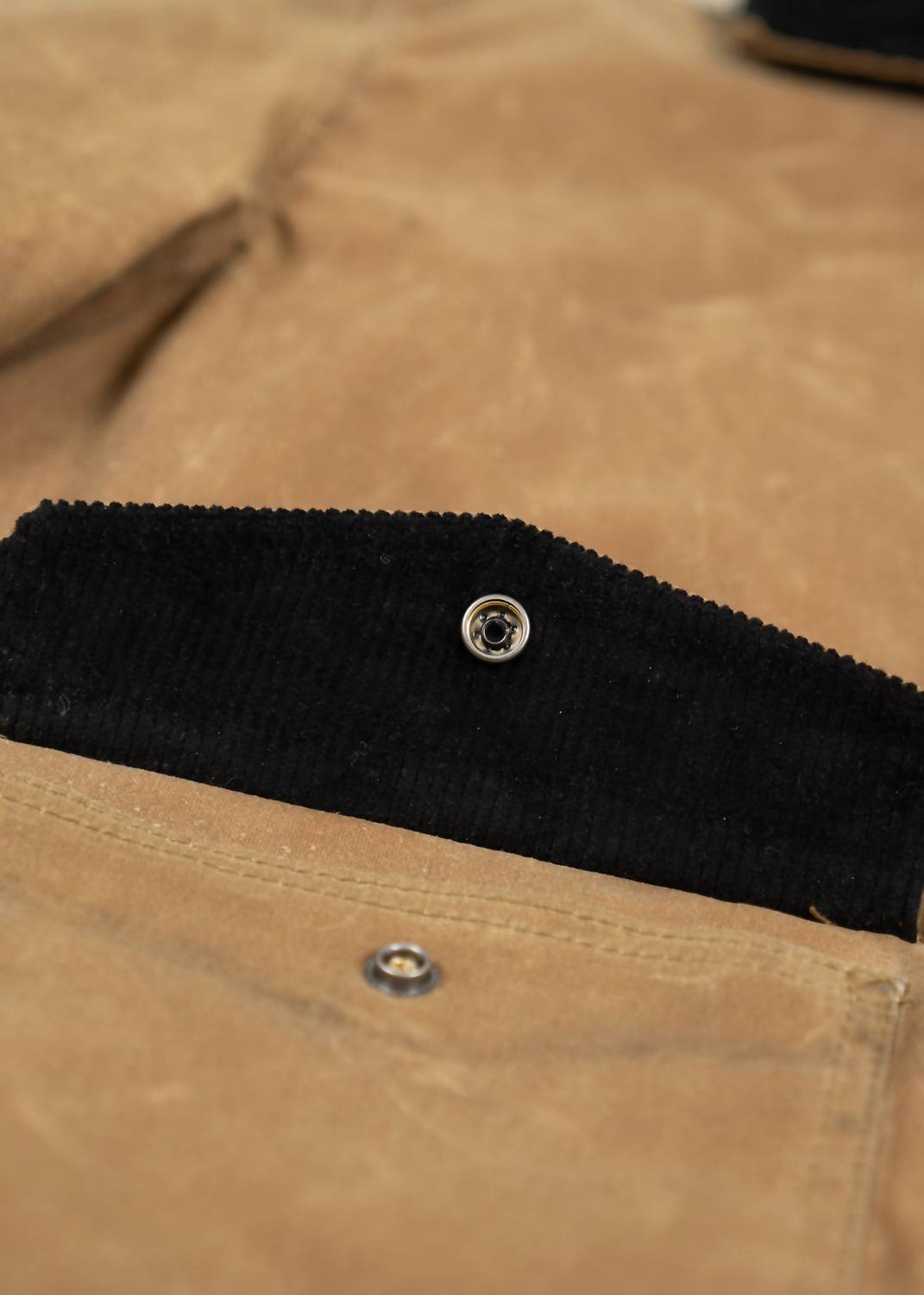 Iron & Resin Men's Navigator Jacket in dark tan - men's jacket - detail view