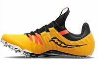 SAUCONY Men's Showdown 5 Spike Shoes in vizi gold vizi red - men's shoe - detail view