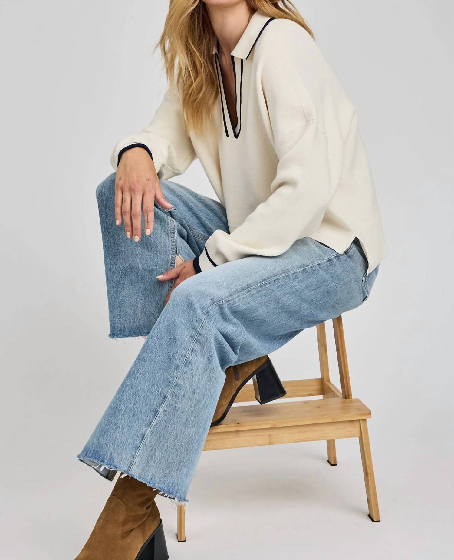 Gentle Fawn Tristan Timeless Knit Sweater in cream - women's sweater - alternate view