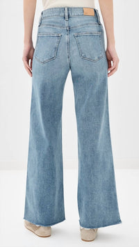 Paige - Anessa Twisted Seam Raw Hem High Waist Wide Leg Jeans