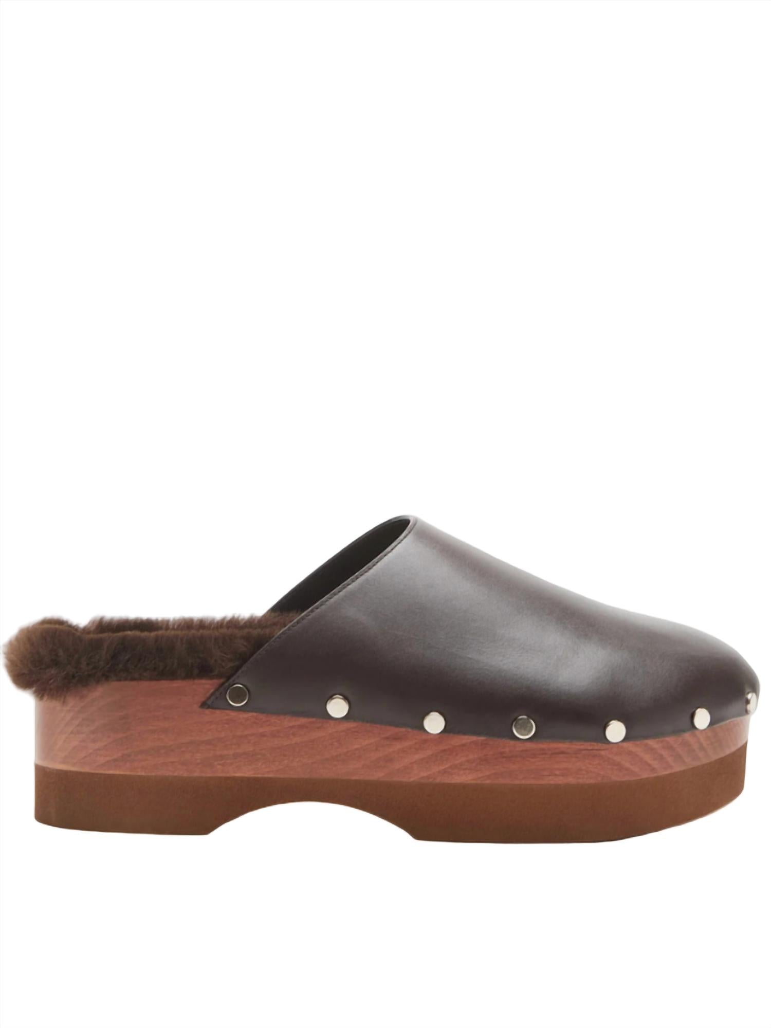 Le Monde Béryl - Women's Agnes Shearling-lined Leather Clogs