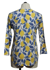 Nally & Millie - Women's Lemon Print Curved Hem Top
