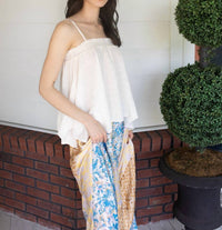 GRADE & GATHER Timeless Textured Top in white - women's shirt - alternate view