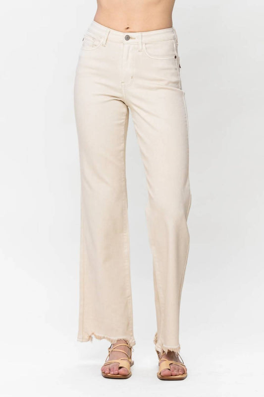 Judy Blue - Destroyed Hem Straight Leg Jeans