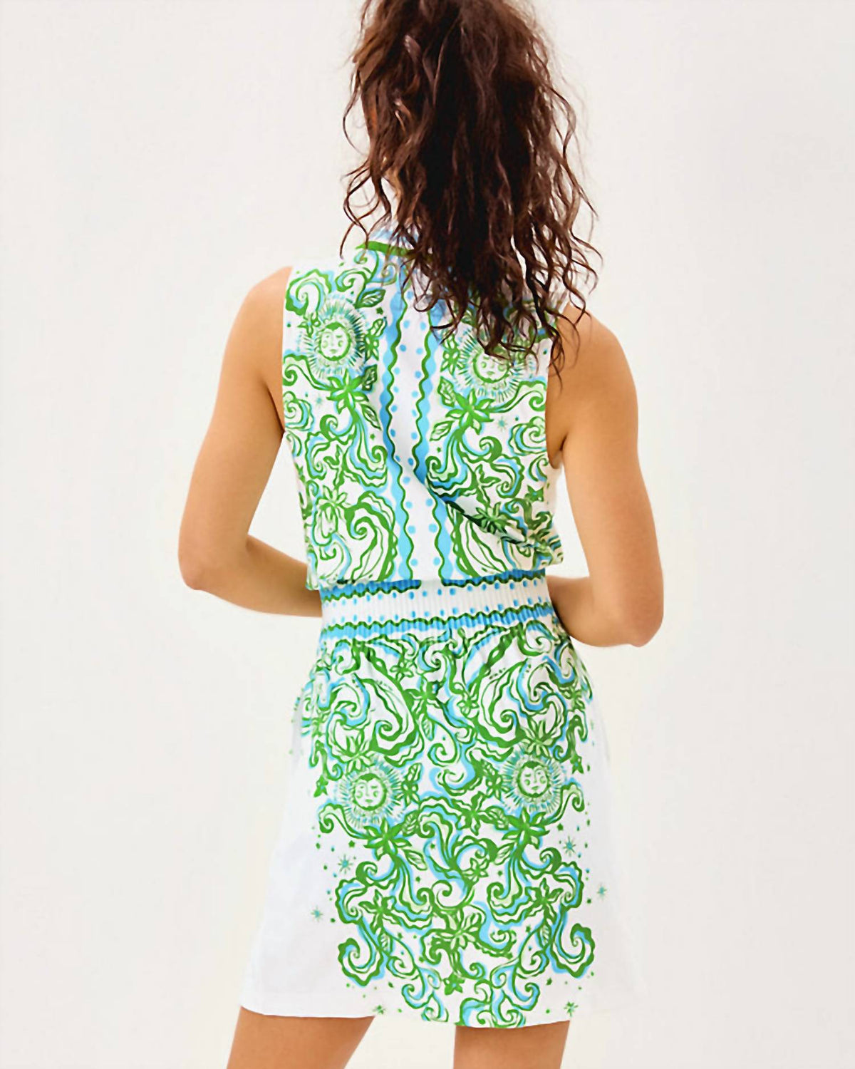 Lilly Pulitzer Upf 50+ Love Active Sleeveless Dress in resort white sol mates engineered luxletic - women's dress - detail view