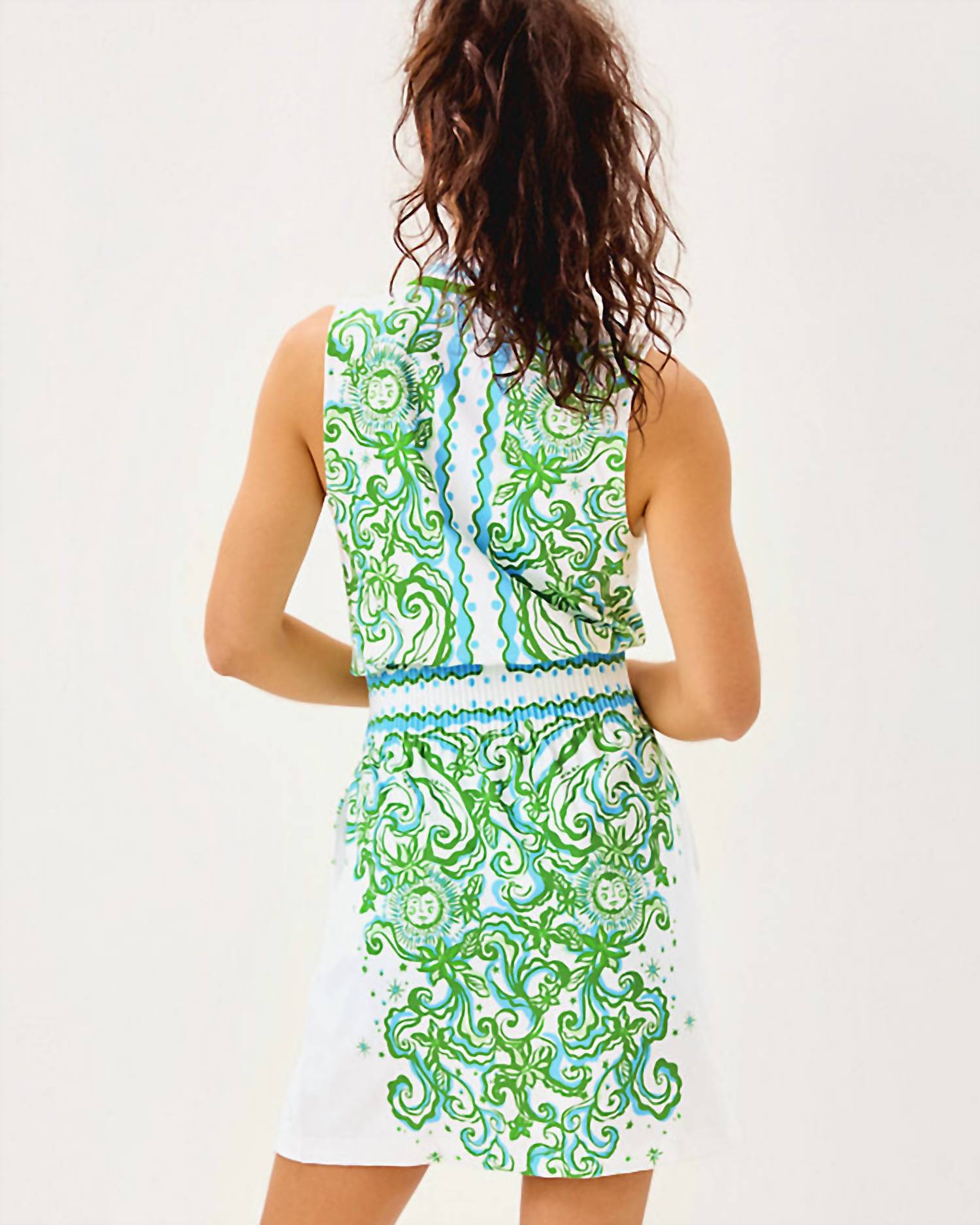 Lilly Pulitzer Upf 50+ Love Active Sleeveless Dress in resort white sol mates engineered luxletic - women's dress - detail view